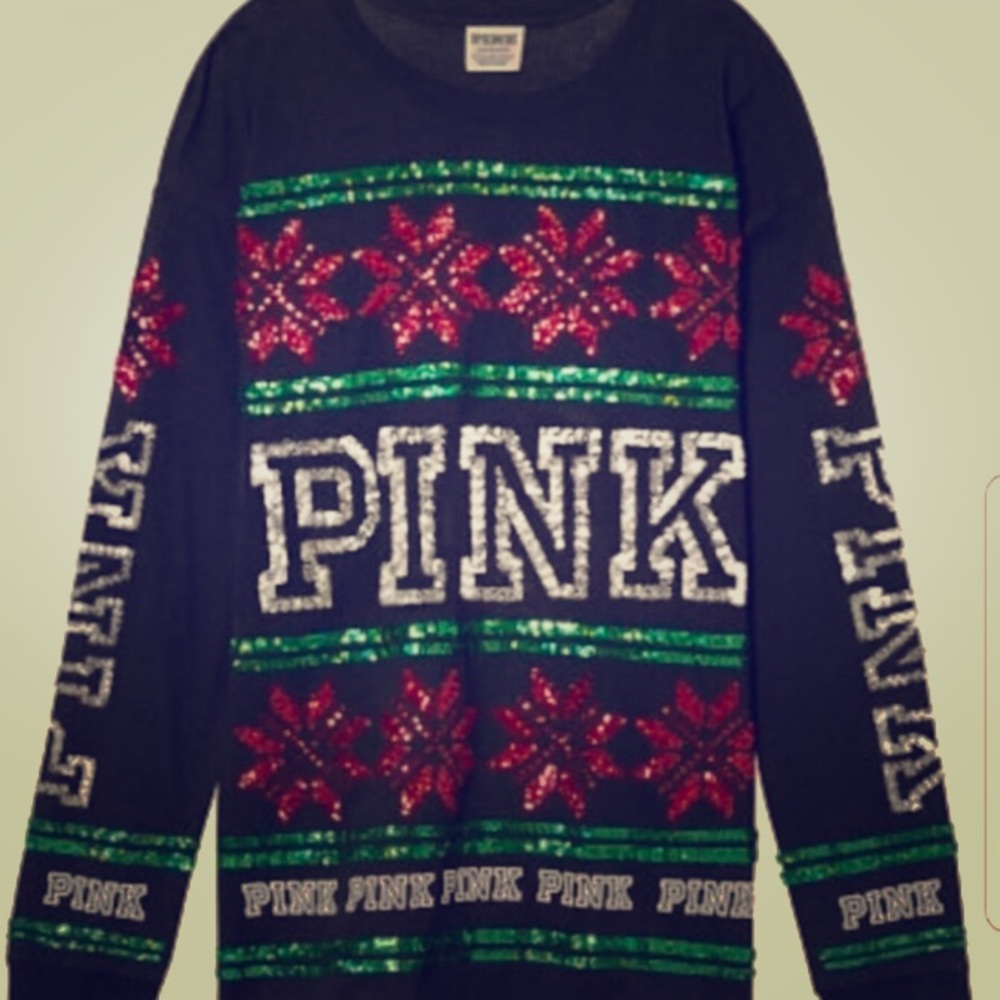 PINK Christmas bling sweater